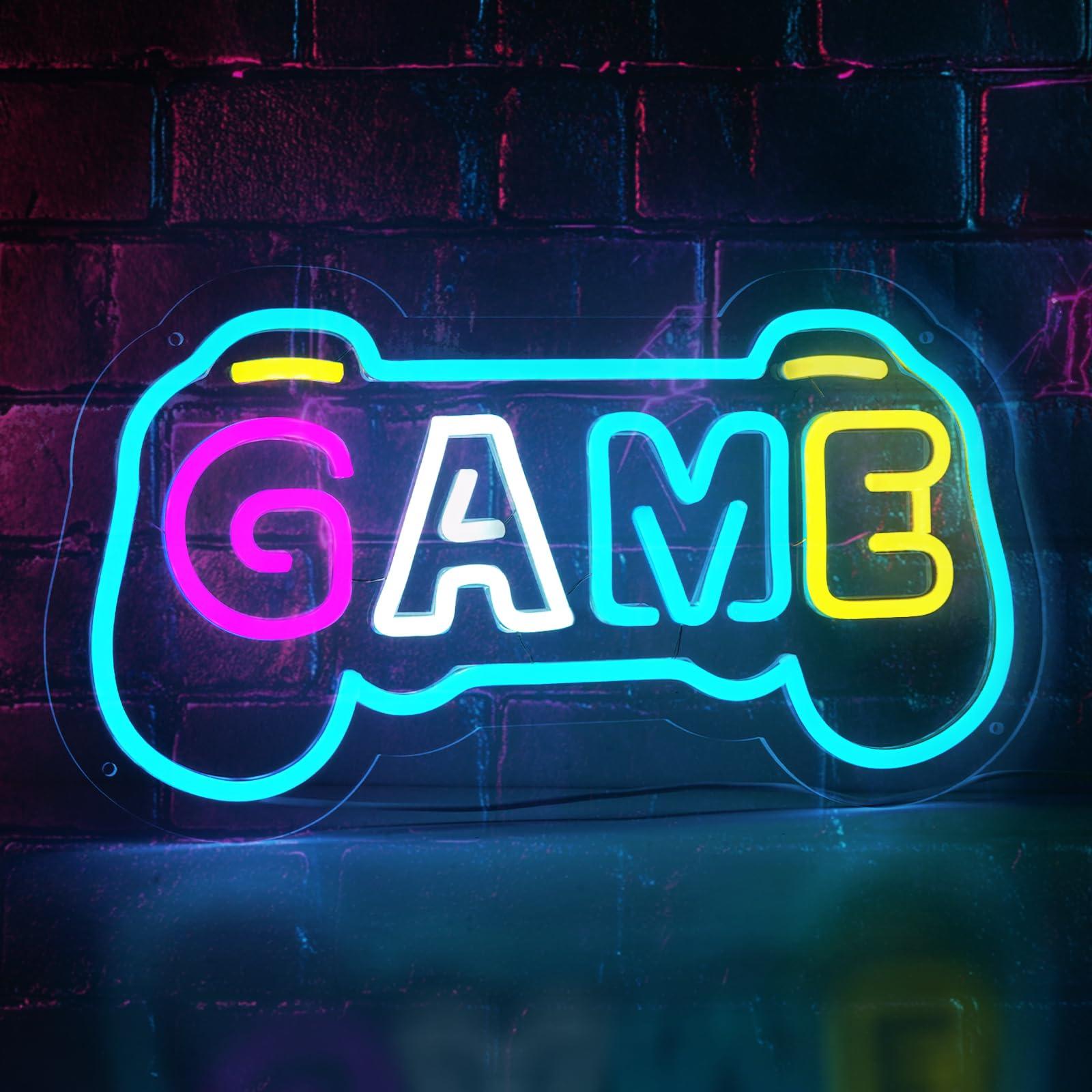 لافتة نيون للألعاب لتزيين غرفة - مراجعة Gaming Accessories Gifts For Men وسعره