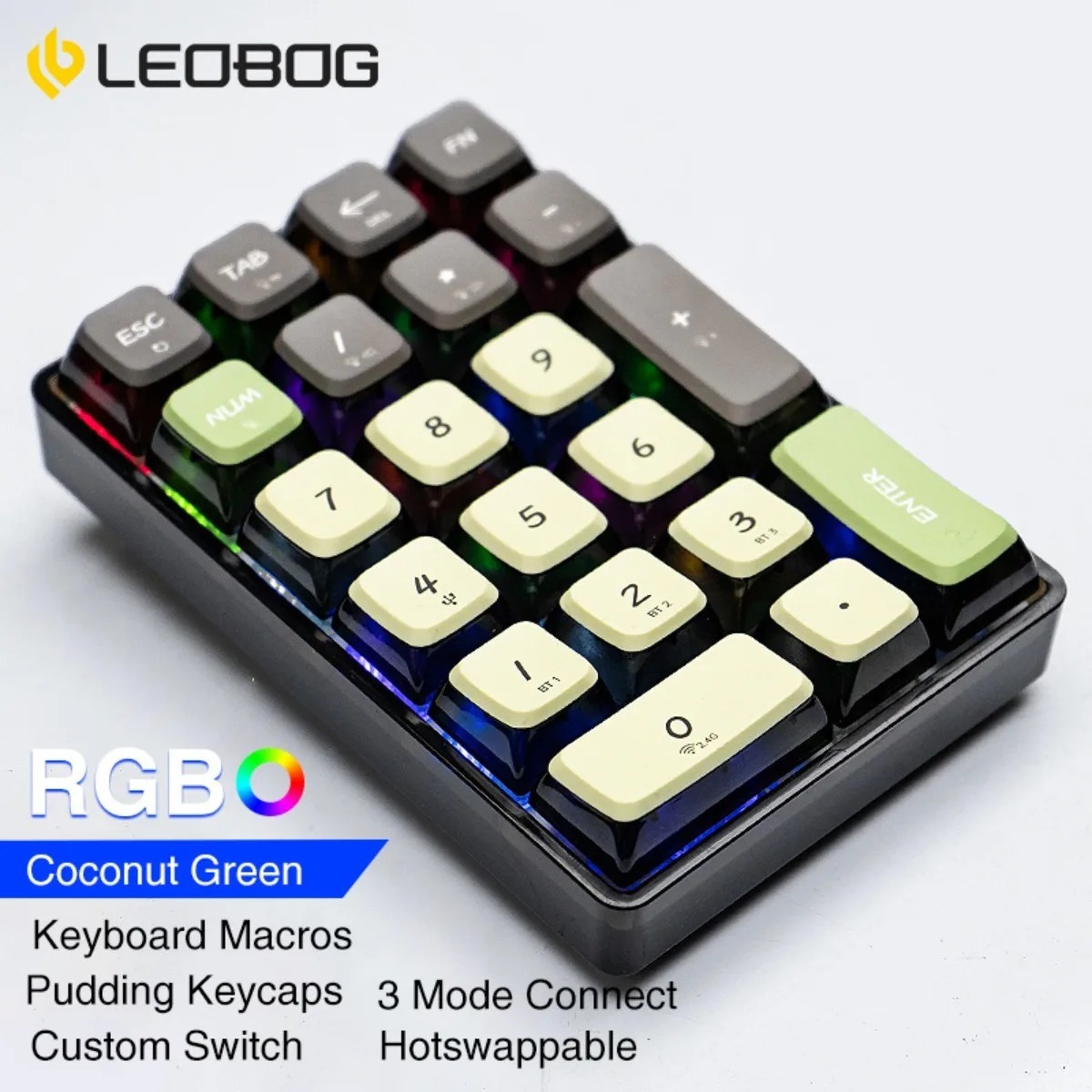 لوحة مفاتيح LEOBOG K21 لاسلكية - مراجعة Keyboard Numpad Separate وسعره