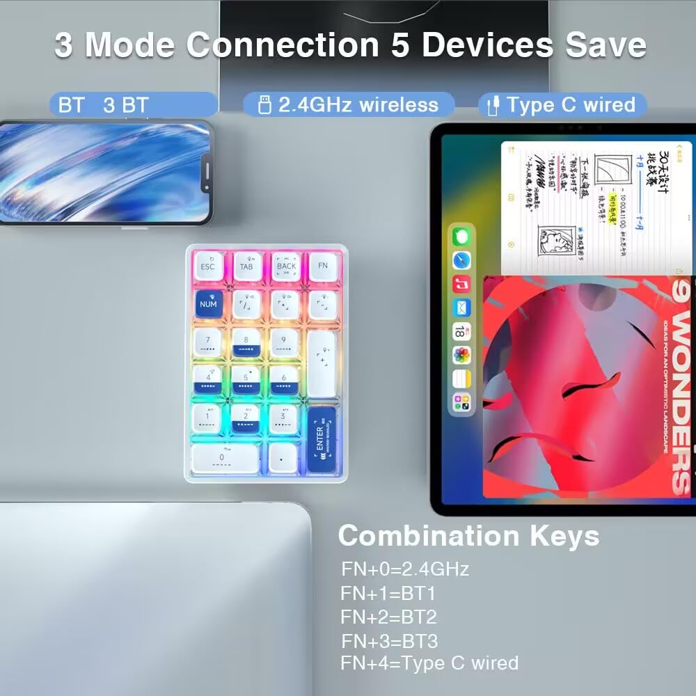لوحة مفاتيح LEOBOG K21 لاسلكية - مراجعة Keyboard Numpad Separate وسعره